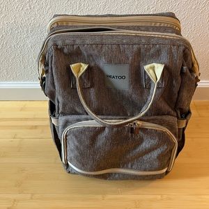 Grey Diaper Backpack. Used 1 time